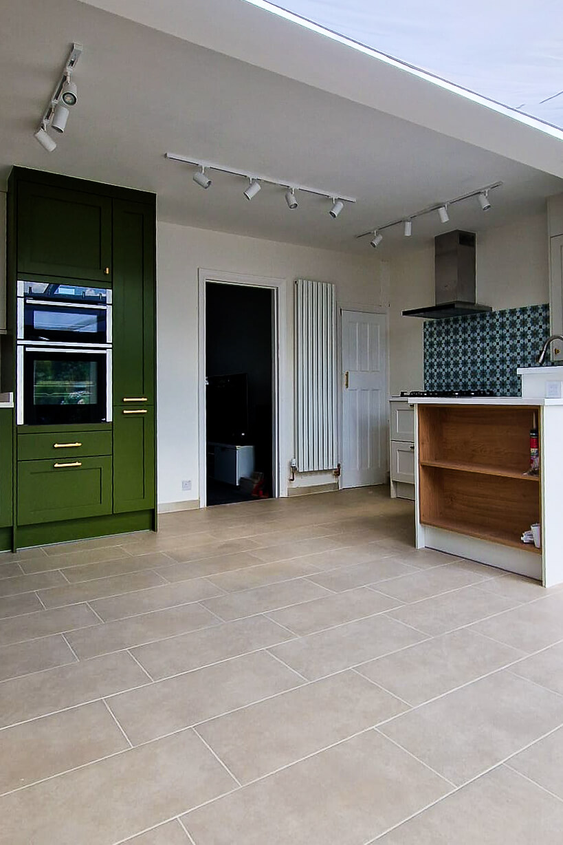 Kitchen fitter West Sutton laying new floor tiles